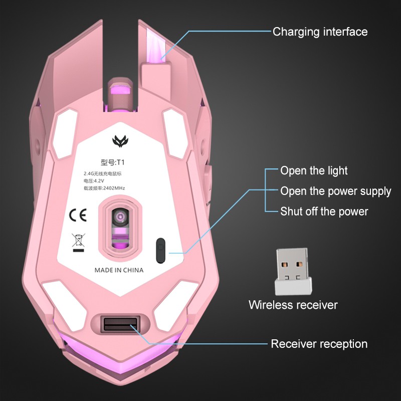 SOMIC chuột không dây 2.4g Màu Hồng