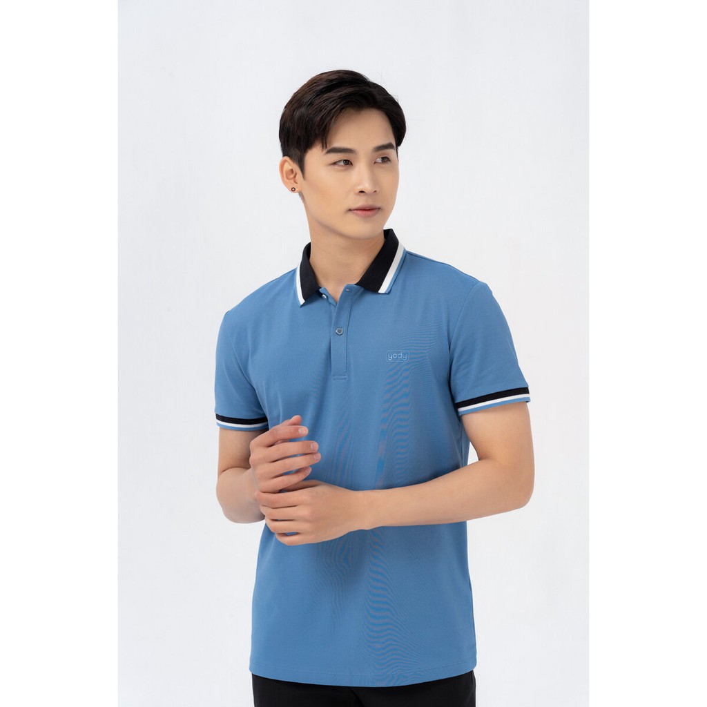 Áo Polo Nam Pique Mắt Chim Phối Kẻ YODY Kiểu Dáng Trẻ Trung Thoáng Mát APM3639 | BigBuy360 - bigbuy360.vn