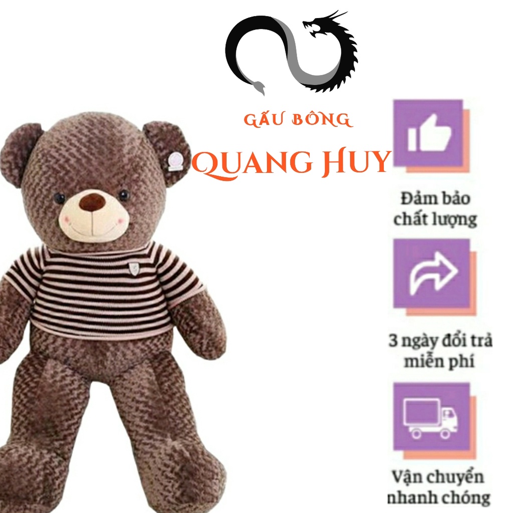 Gấu bông Teddy siêu đẹp màu socola nâu đậm, chất liệu vải nhung cao cấp, cao 80cm