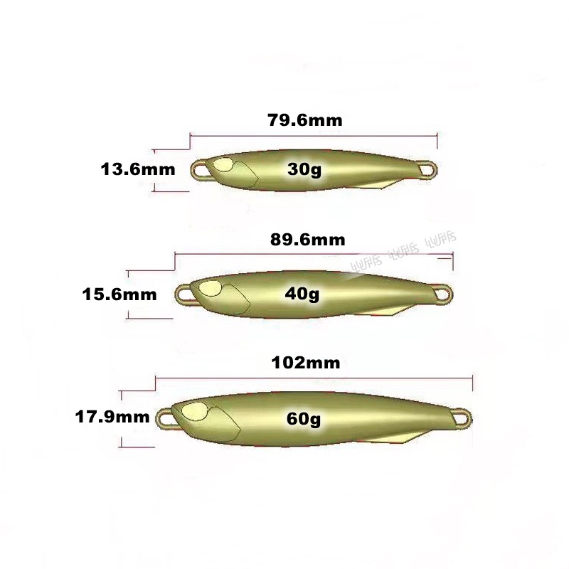 1 cái 30g / 40g / 60g mồi câu cá mạ điện tấm sắt cá chì