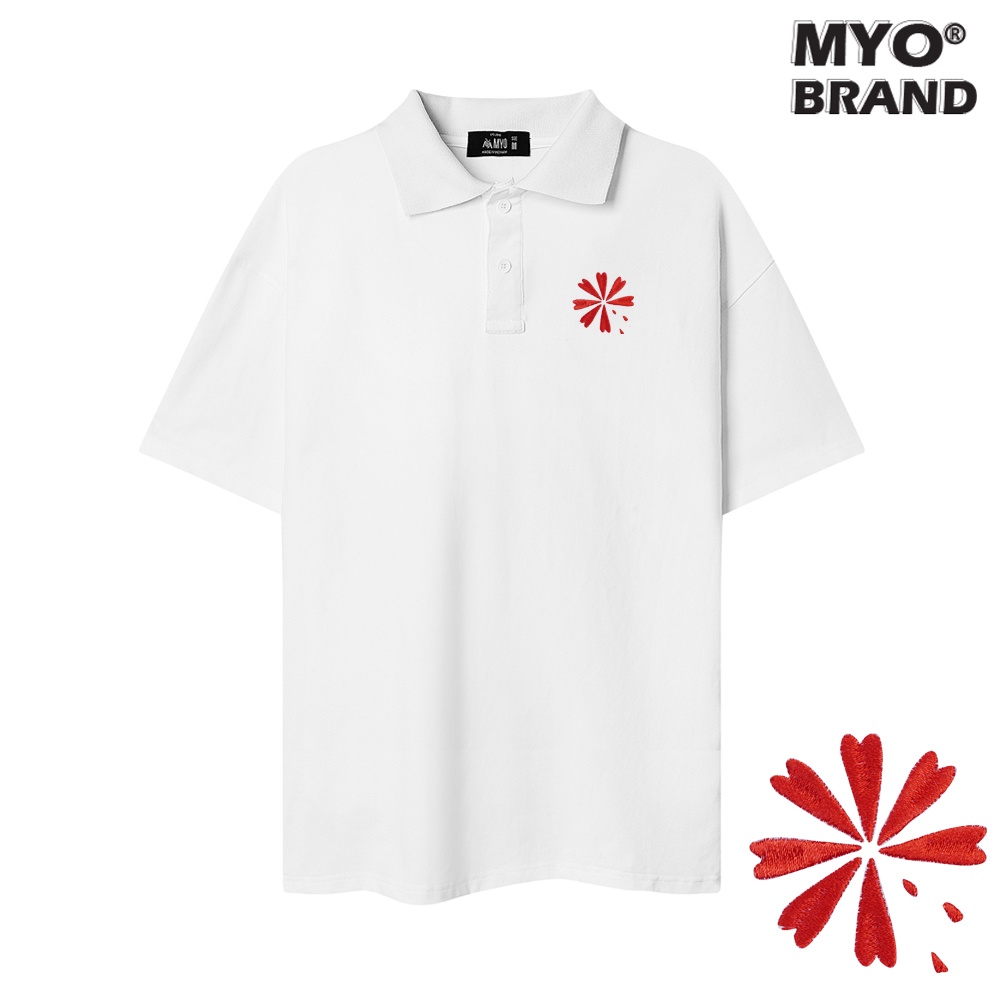 Áo Polo Cá Sấu Cotton Unisex MYO Thêu Hoa P010