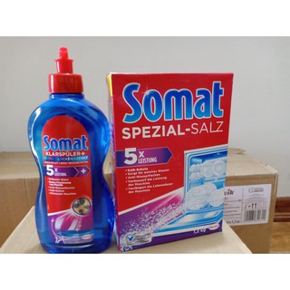Muối rửa bát somat  1,2kg + Nước làm bóng somat 750ml
