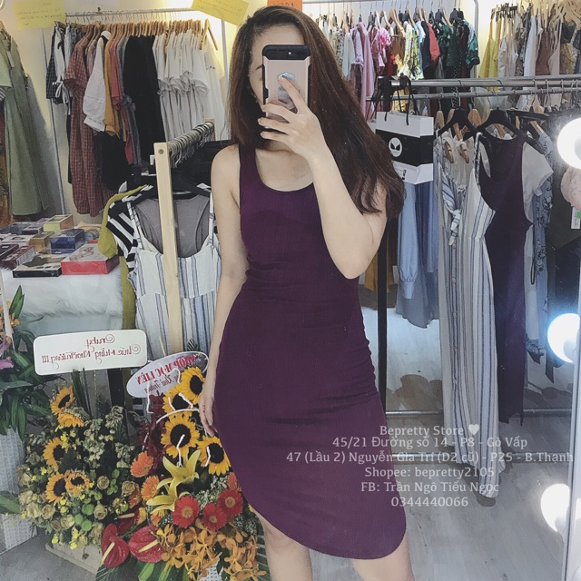 Đầm body 3 lỗ form dài
