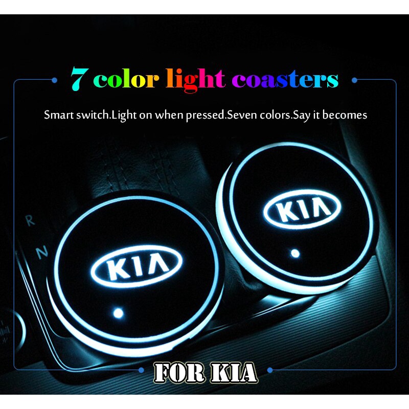 Set 1/2 Giá Đỡ Cốc Nước Phát Quang Chuyên Dụng Cho Kia Morning Seltos K3 Carens Forte Cerato Soluto