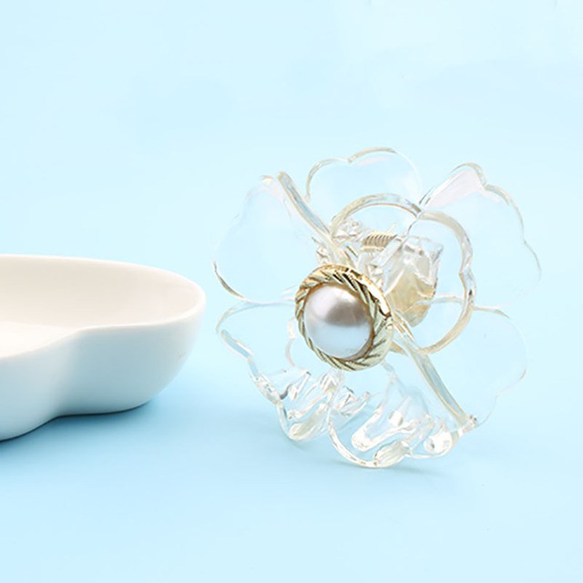 Kẹp tóc càng cua nữ bông hoa trà xinh xắn, nhiều màu