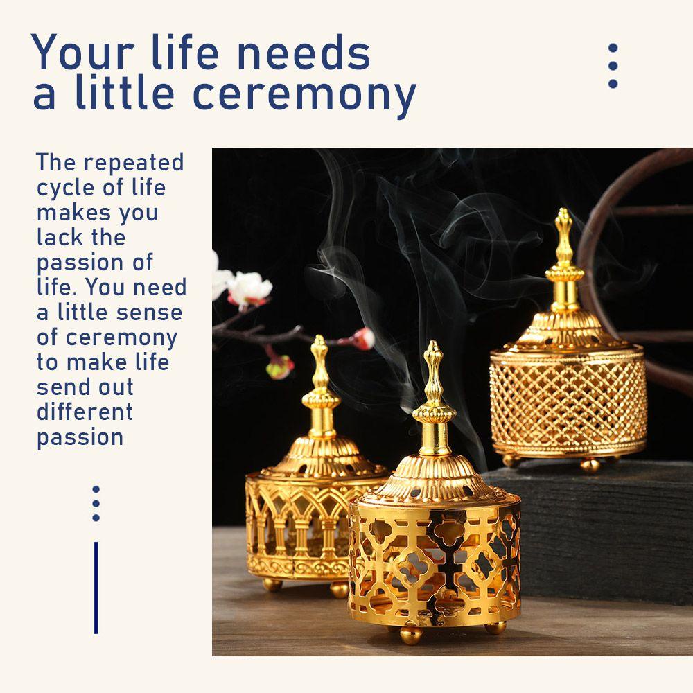 Đế Đốt Trầm Hương Bằng Kim Loại Tự Nhiên Phong Cách Ả Rập Cổ Điển Sang Trọng Trang Trí Nhà Cửa|Tháp