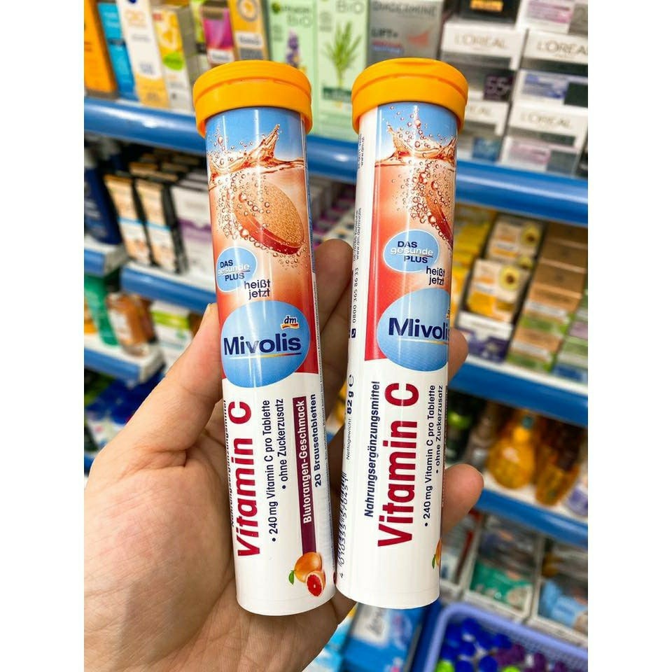 Mivois Sủi C Vitamin tổng hợp khoáng chất tăng đề kháng Mivolis 20 viên nội địa Đức
