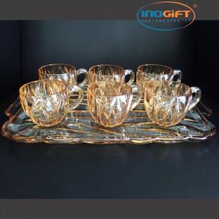 Bộ cốc thuỷ tinh vàng 6 cái