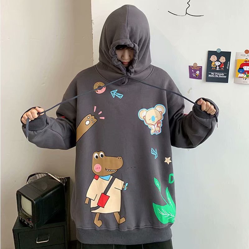Áo Hoodie Dáng Rộng Họa Tiết Hoạt Hình Phong Cách Hàn Quốc Thời Trang Cho Nam / Nữ | BigBuy360 - bigbuy360.vn