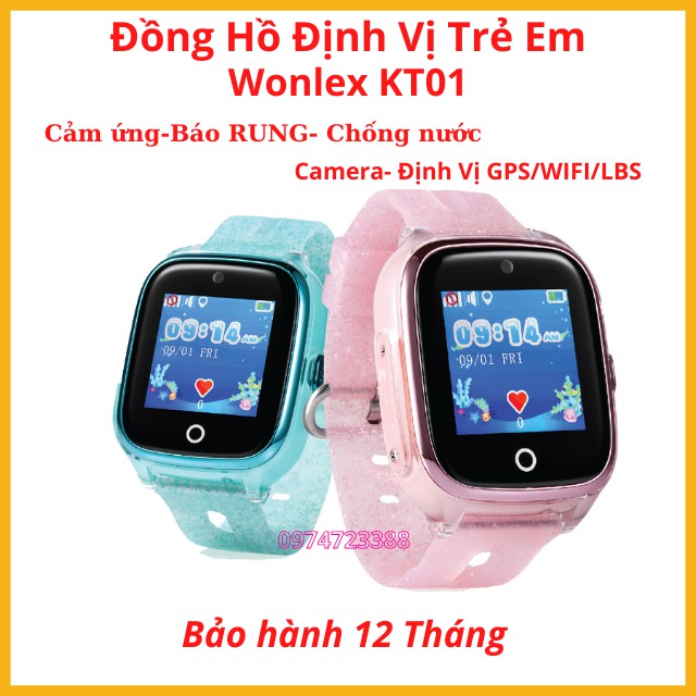 Đồng Hồ Định Vị Trẻ Em Chống Nước Thông Minh Có Camera, Báo Rung Chính Hãng Wonlex KT01 Cao Cấp Giá Rẻ