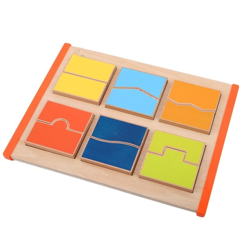 Square Stitching Pairing Puzzles Color Wooden Childrens Early Education Learning Board Teaching Aids Teaching Materials