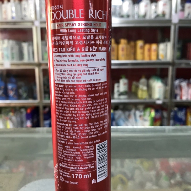 KEO TẠO KIỂU & GIỮ NẾP MẠNH DOUBLE RICH 170ml