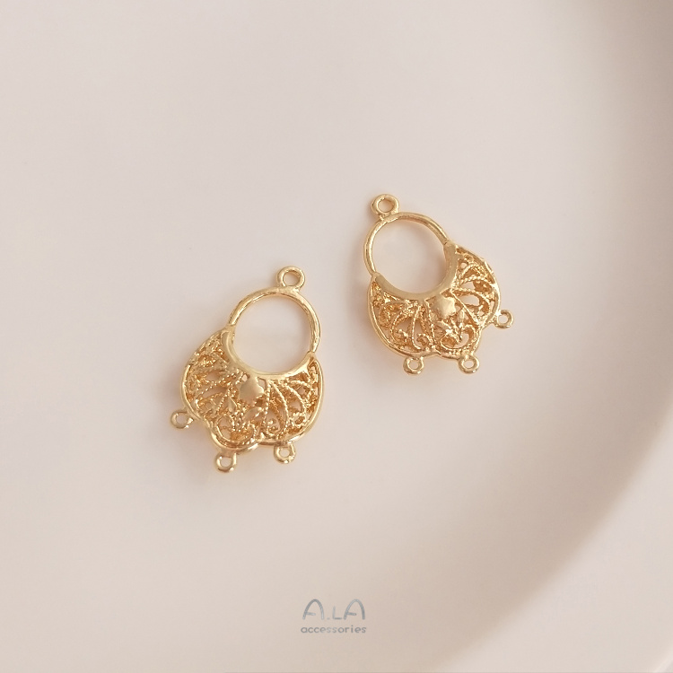 [Little Blu] Mặt Dây Chuyền Tua Rua Đồng Mạ Vàng 14K Tự Làm Trang Sức Cổ Điển