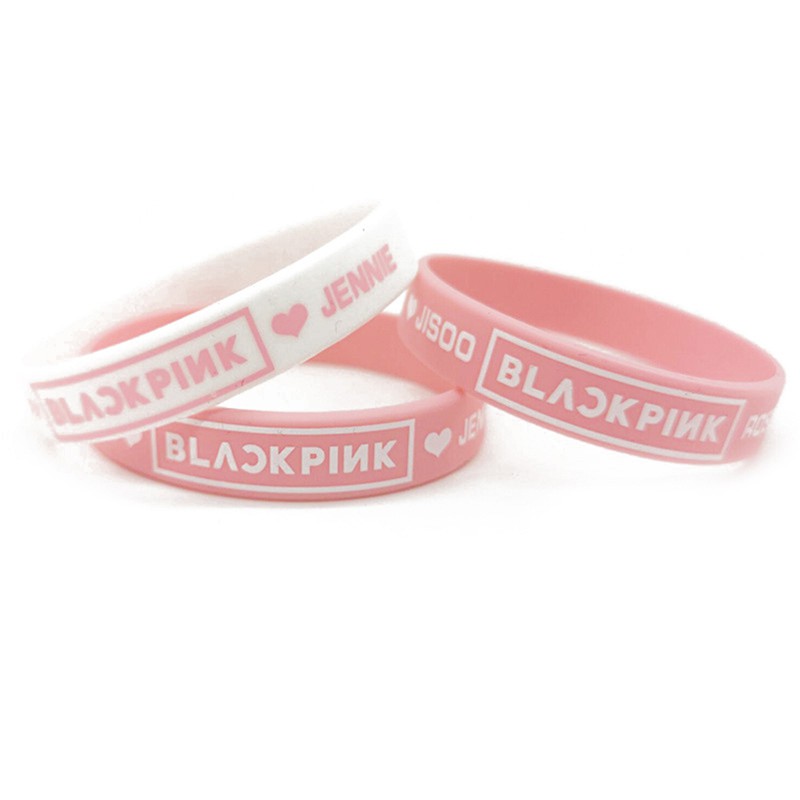 Vòng đeo tay chất liệu silicon kiểu dáng thời trang dành cho fan hâm mộ Blackpink