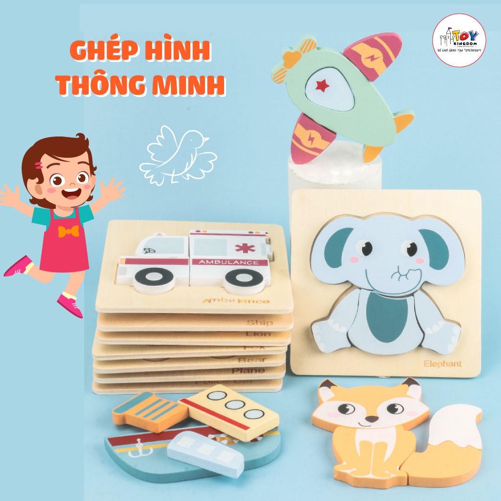 Combo 4 Bộ Xếp Hình Gỗ An Toàn Cho Trẻ Theo Từng Chủ Đề