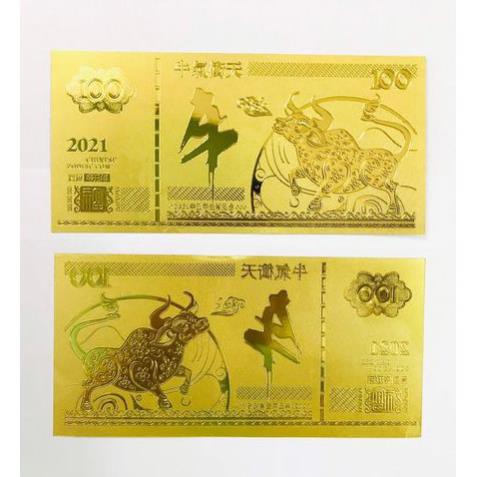 [BAO LÌ XÌ 2021] Tiền Macao 100 hình con Trâu Vàng Plastic Lì Xì Tết 2021