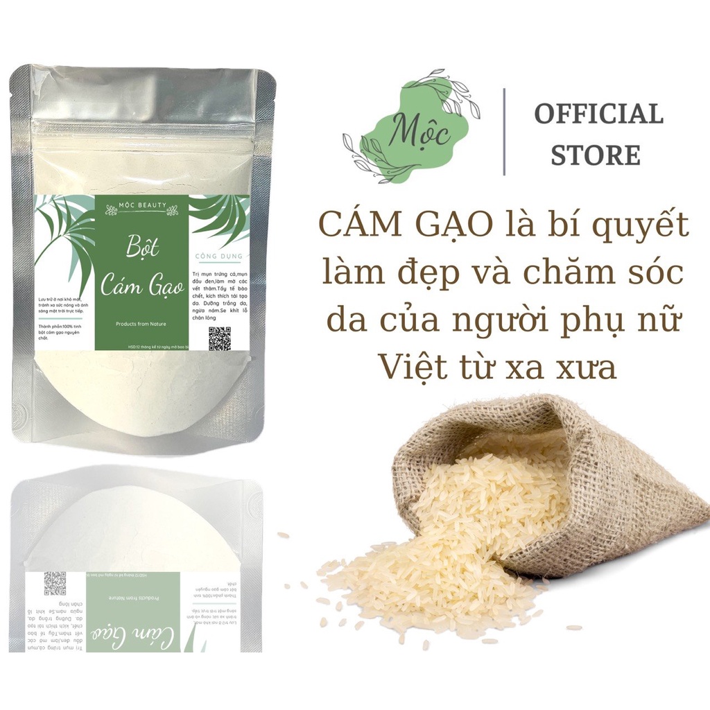 Bột cám gạo nguyên chất mịn, trắng 100gr