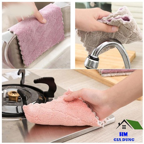 Khăn Lau 2 Màu Đa Năng Siêu Thấm Hút Sợi Vải MOCHII GD102