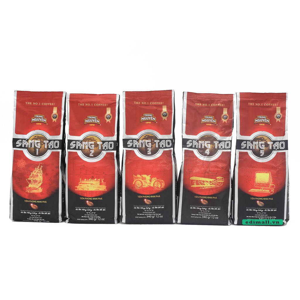 Cà Phê Trung Nguyên Sáng Tạo 1 - 2 - 3 - 4 - 5 - Gói 340g - Cà phê Pha Phin