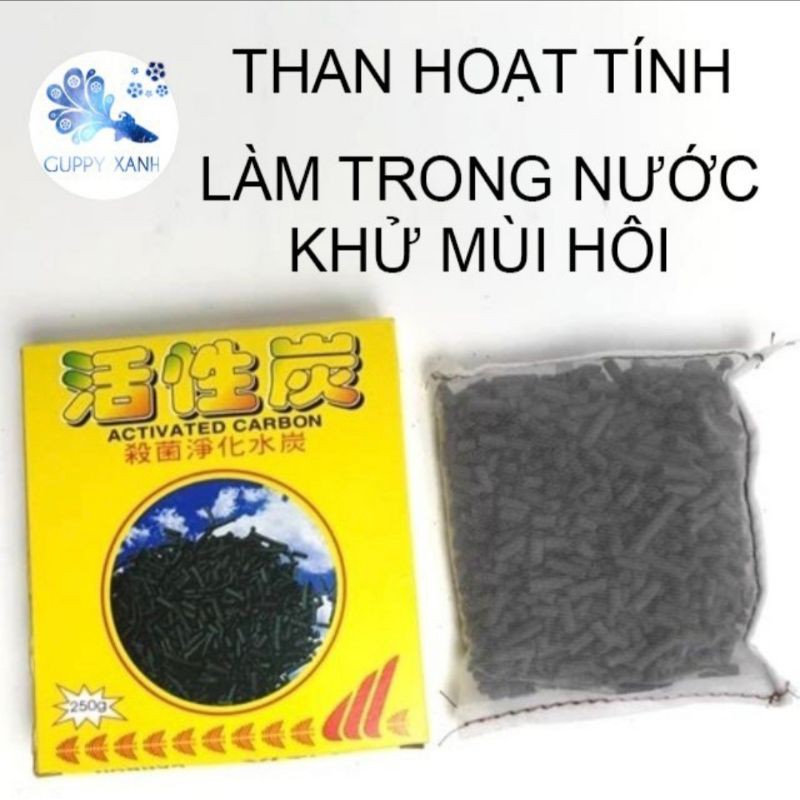 Than Hoạt Tính Khư Clo Cho Hồ Cá Cảnh - Có Sẵn Túi Lọc - GuppyXanh