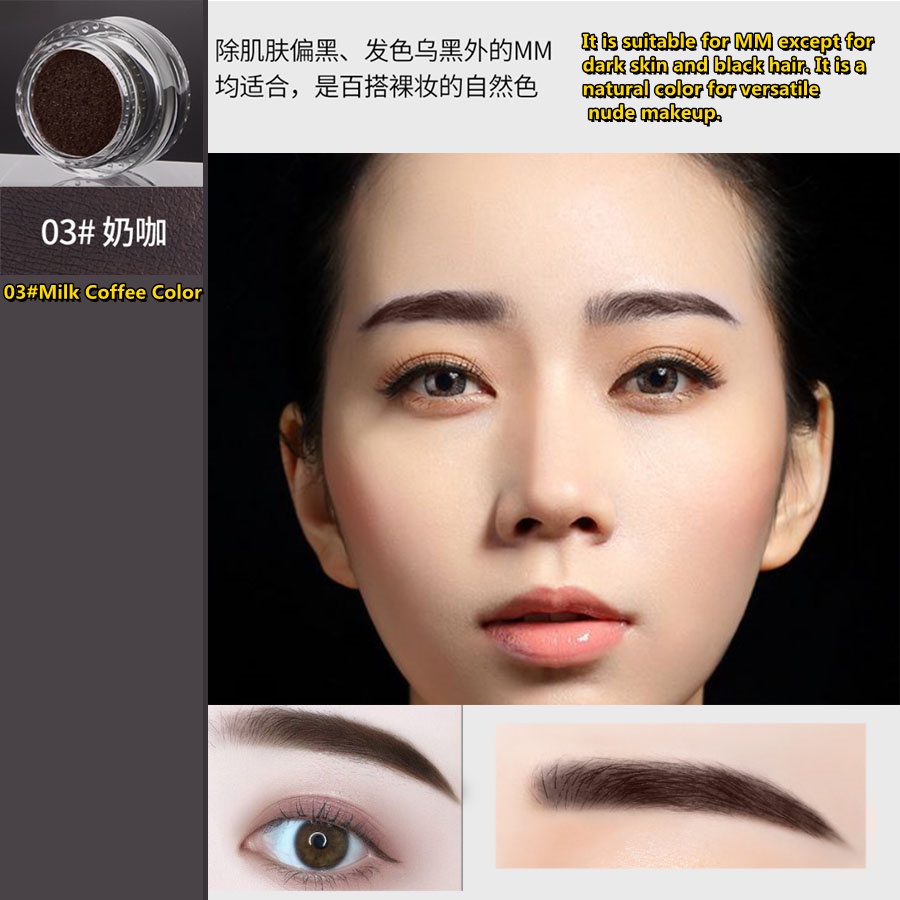 Kem Trang Điểm Lông Mày Air-Cushion Lâu Trôi Chống Thấm Nước Kèm Cọ Tiện Dụng