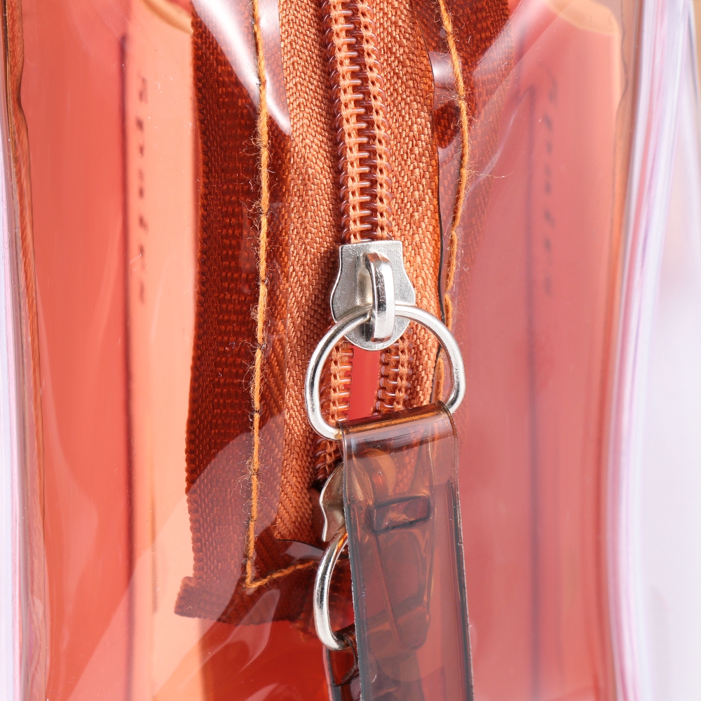Túi đựng mỹ phẩm nhựa PVC màu sắc trong suốt chống thấm nước có khóa kéo thời trang