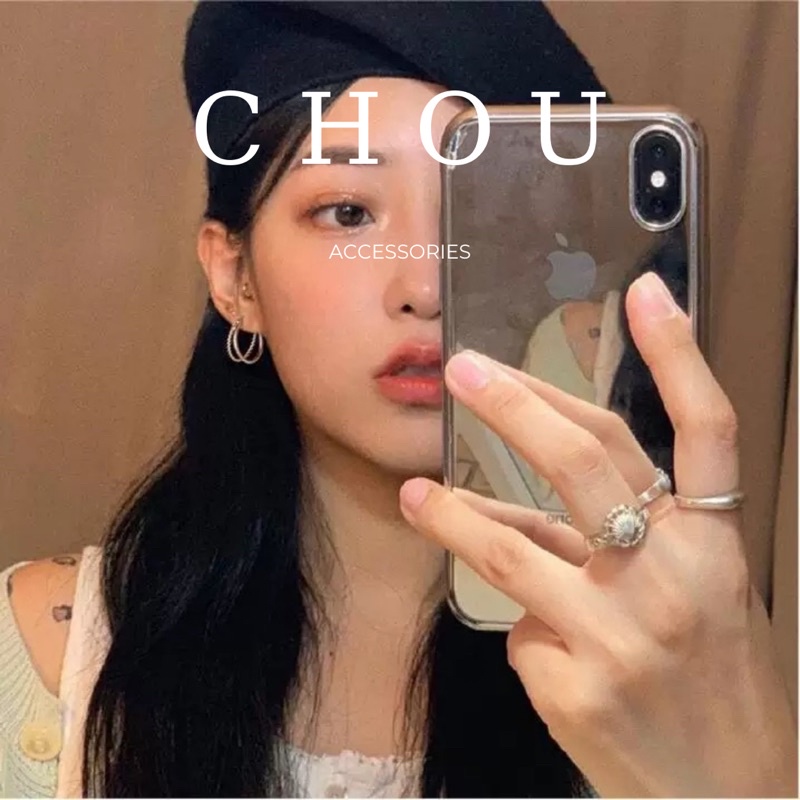 Bông Tai Khuyên Tròn 2 Lớp | CHOU ACCESSORIES |