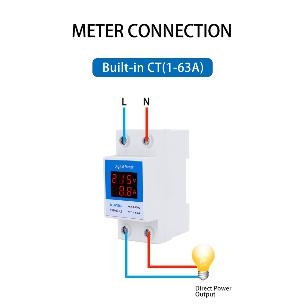 Thiết Bị Kiểm Tra Dòng Điện AC50-500V 220V 380V 1-63A 1-100A