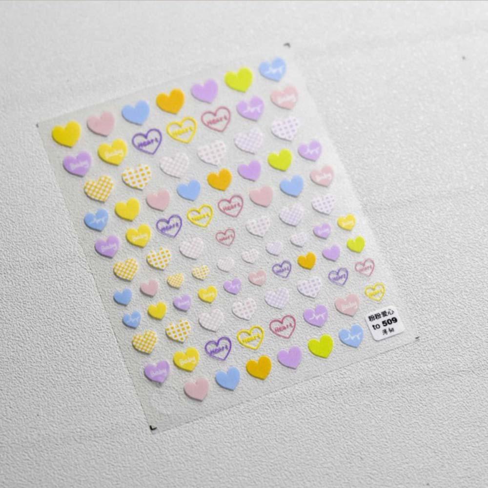 Miếng Dán Trang Trí Móng Tay Hình Trái Tim Nhiều Màu Sắc DIY