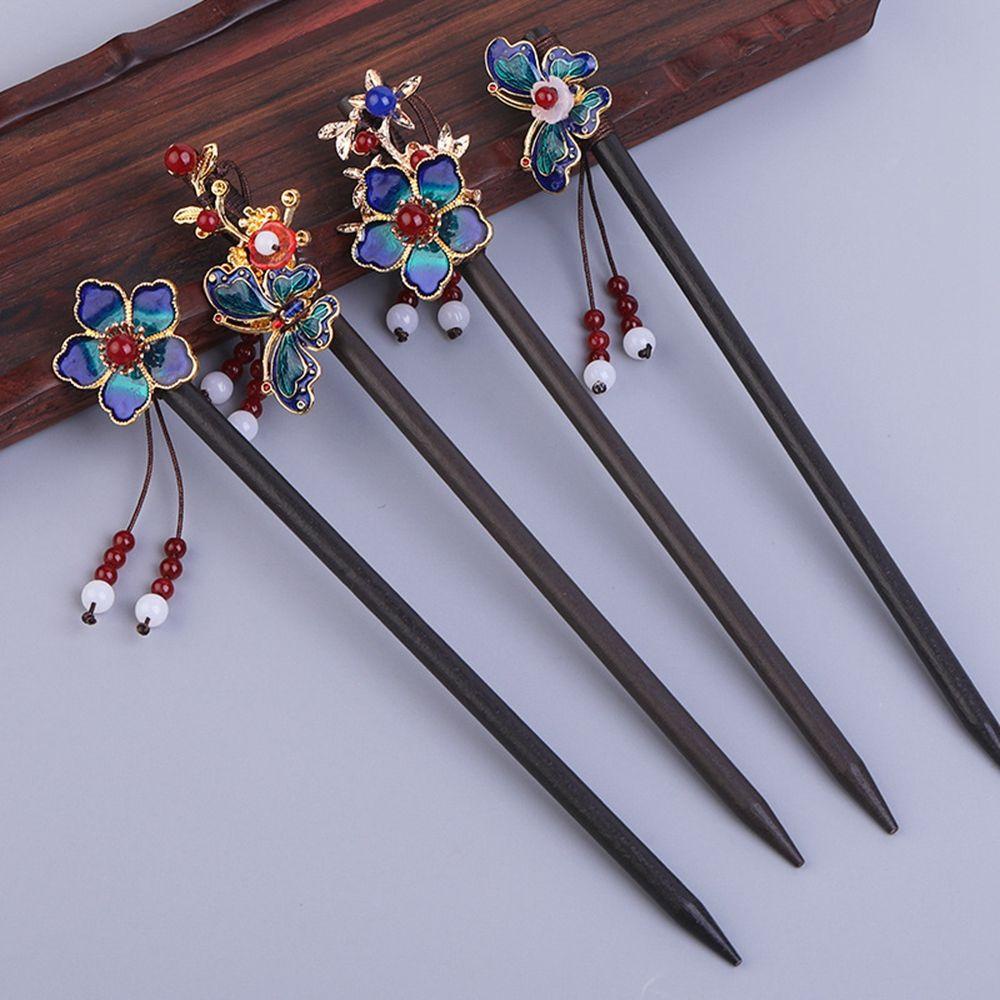 Trâm Cài Tóc Hình Bướm Đính Ngọc Trai Phong Cách Trung Hoa Cổ Điển