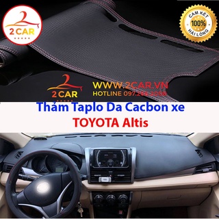 Thảm taplo da vân carbon cao cấp xe Toyota Altis 2014- 2021, 2022, 2023  Hàng đẹp