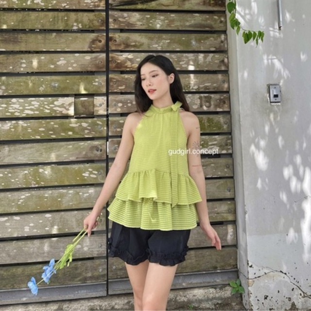 ÁO RICIE -  Áo yếm tầng màu cốm xinh
