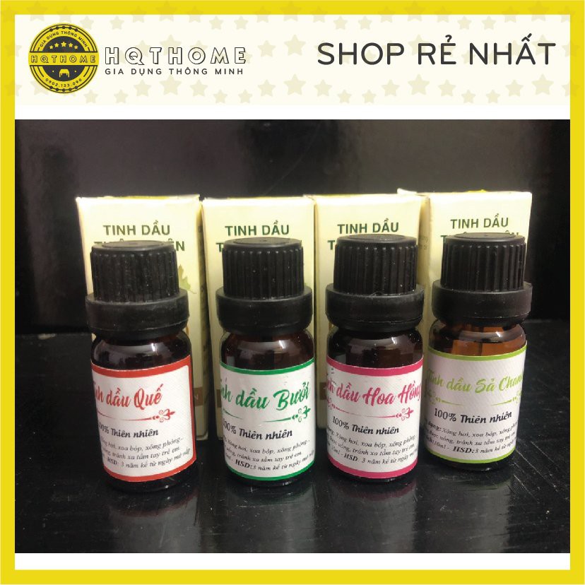 Tinh Dầu Thiên Nhiên Nguyên Chất Thơm Phòng, Đuổi Muỗi Lọ 10ml [SIÊU RẺ]