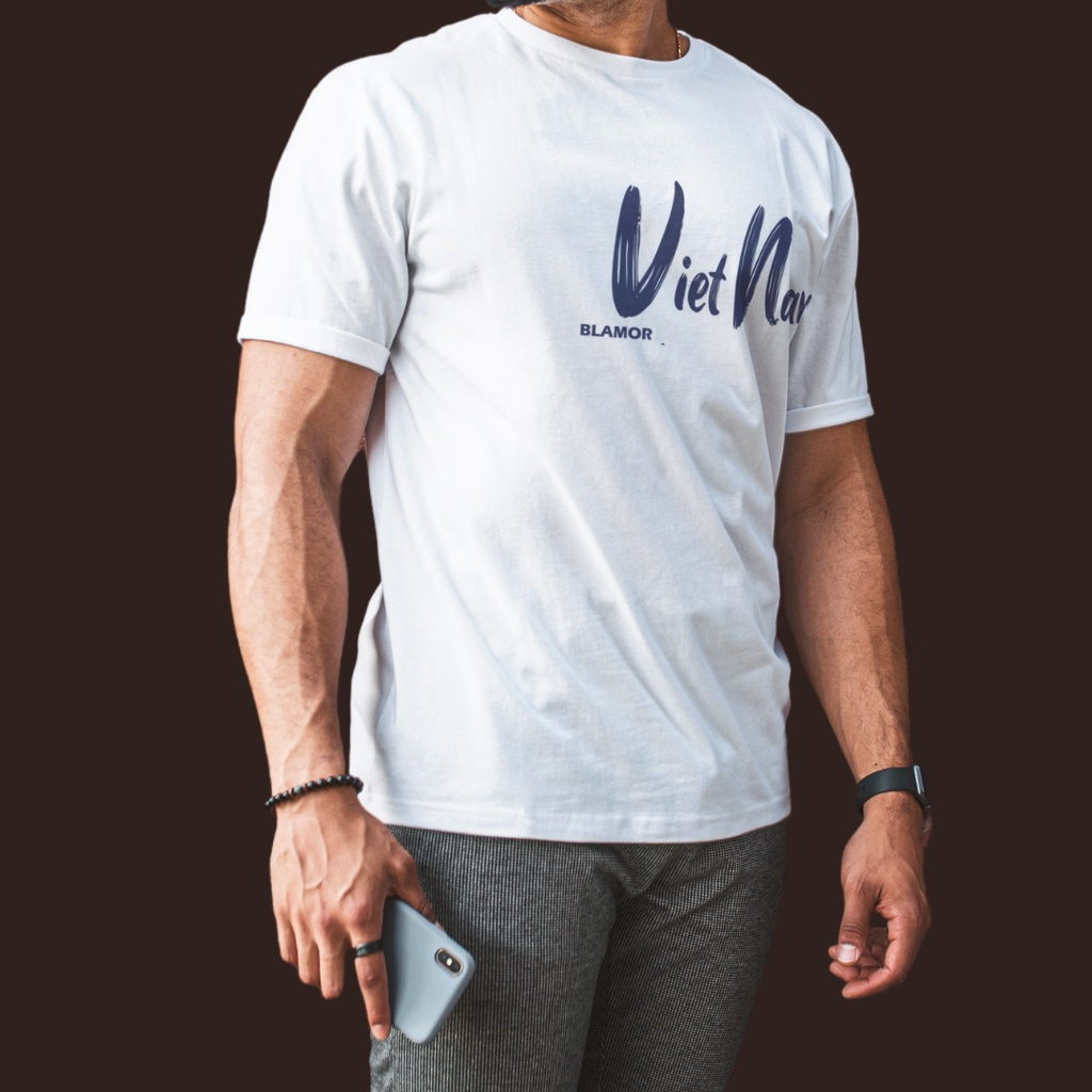 Áo phông unisex Blamor nam nữ tay lỡ in hình cotton B002