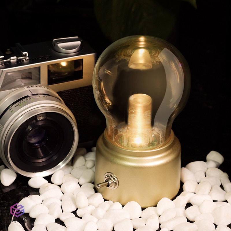 Đèn ngủ bóng LED sạc USB để bàn trang trí phòng ngủ phong cách vintage