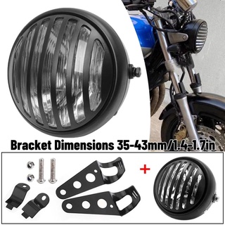 Đèn pha xe độ cafe racer, tracker classic - đèn pha su có lưới bảo vệ