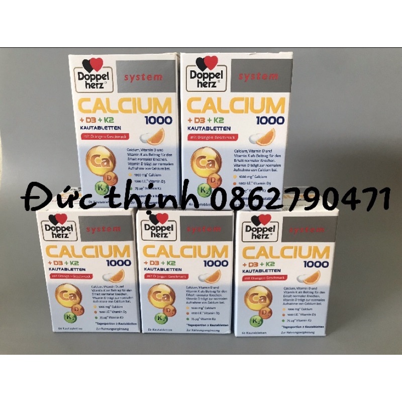 ( Bill Đức ) -Viên uống Calcium 1000 D3 K2 - hộp 60 viên