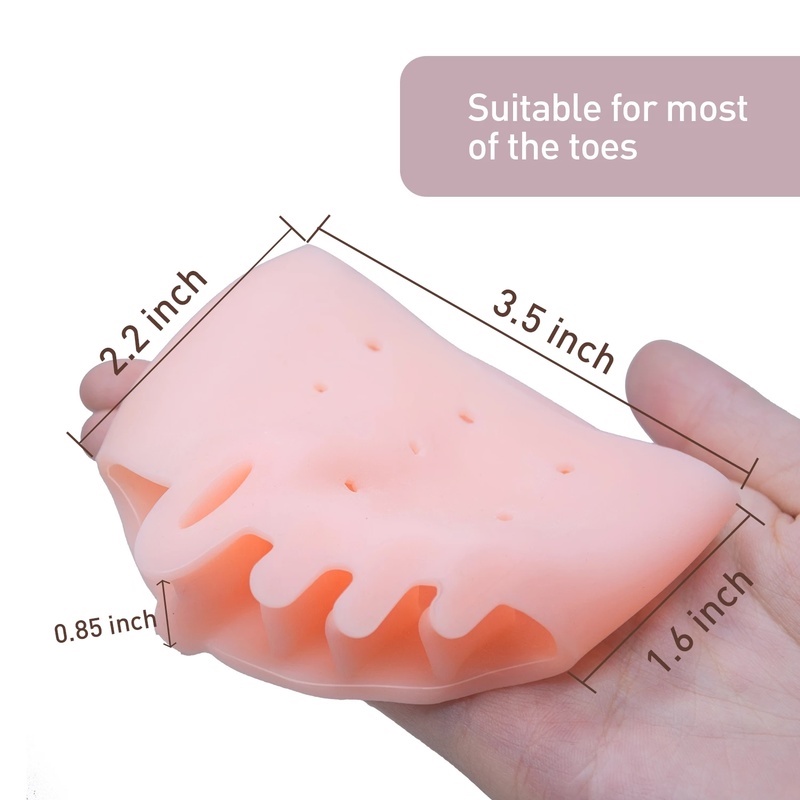 1 Cặp Miếng Lót Giày Cao Gót Tách Ngón Bằng Silicone Họa Tiết Tổ Ong