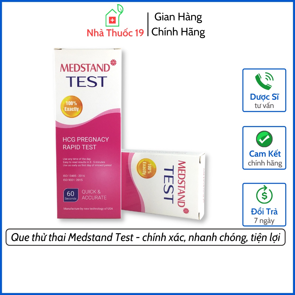 [Che Tên] Que thử thai Test Medstand, Que thử thai giúp phát hiện có thai sớm cho kết quả Nhanh - Chính xác - Tiện lợi