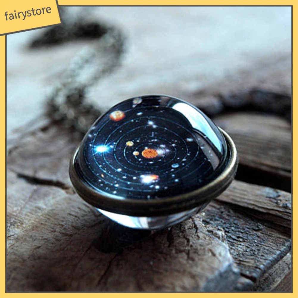 Dây Chuyền Mặt Thủy Tinh Họa Tiết Dải Ngân Hà Độc Đáo