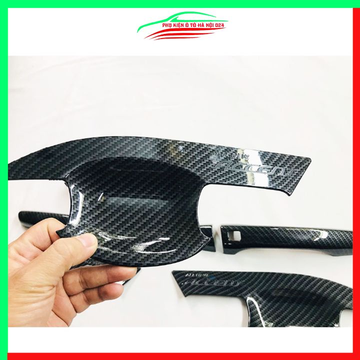 Ốp tay hõm Accent 2018-2022 vân Carbon chống trầy bảo vệ cửa xe ô tô