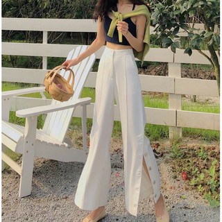 Quần ống loe xẻ tà