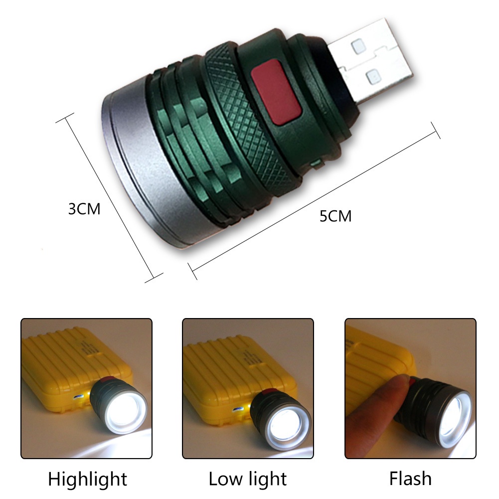 Đèn Đọc Sách Q5 Linterna Mini 3 Chế Độ Sáng Có Cổng Sạc USB