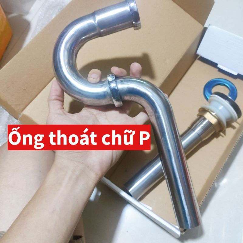 Xi phông bộ xả chậu lavabo nhấn inox