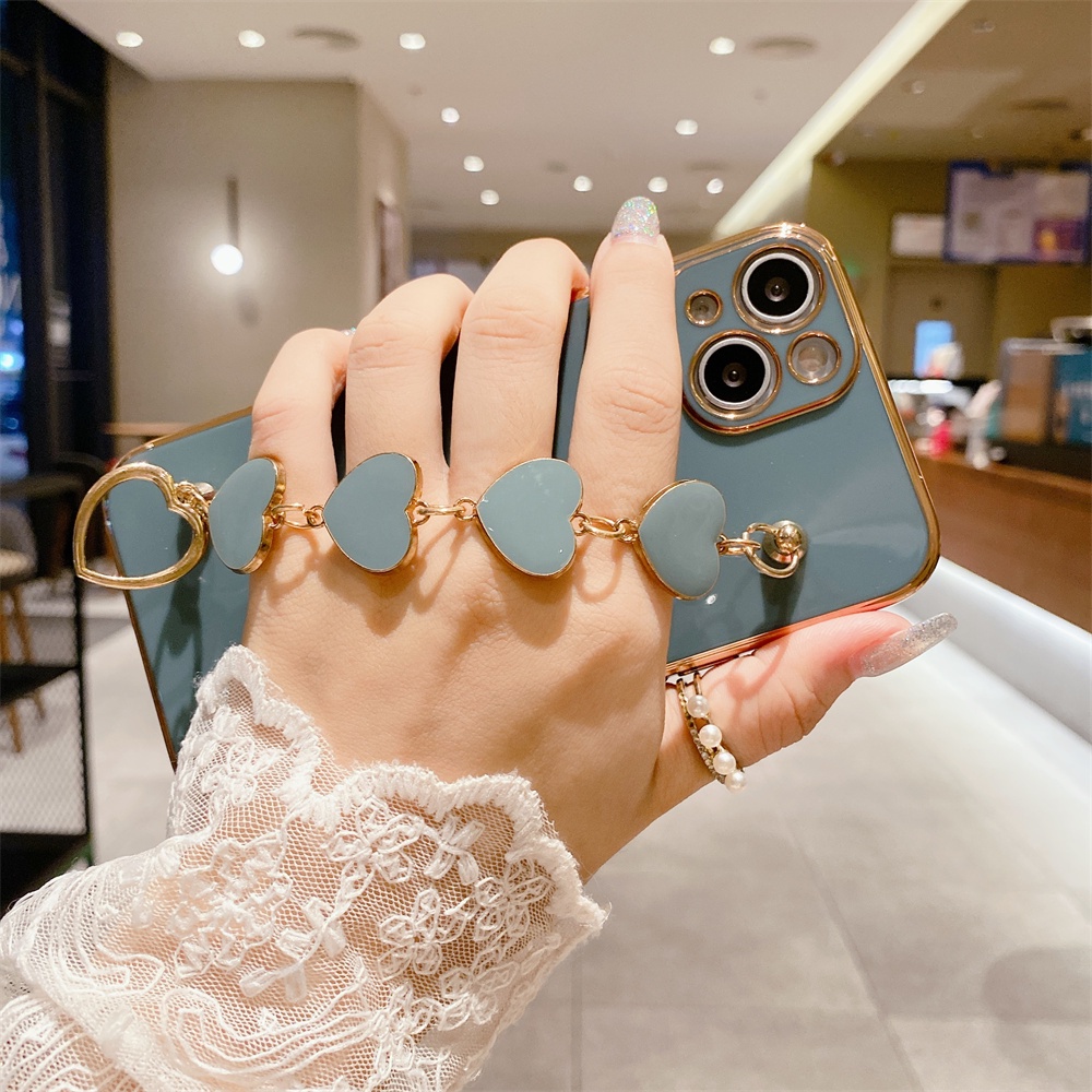 Ốp điện thoại TPU mềm có vòng đỡ hình trái tim thích hợp cho IPhone 13 12 11 Pro Max XS Max XR X 8 7 Plus