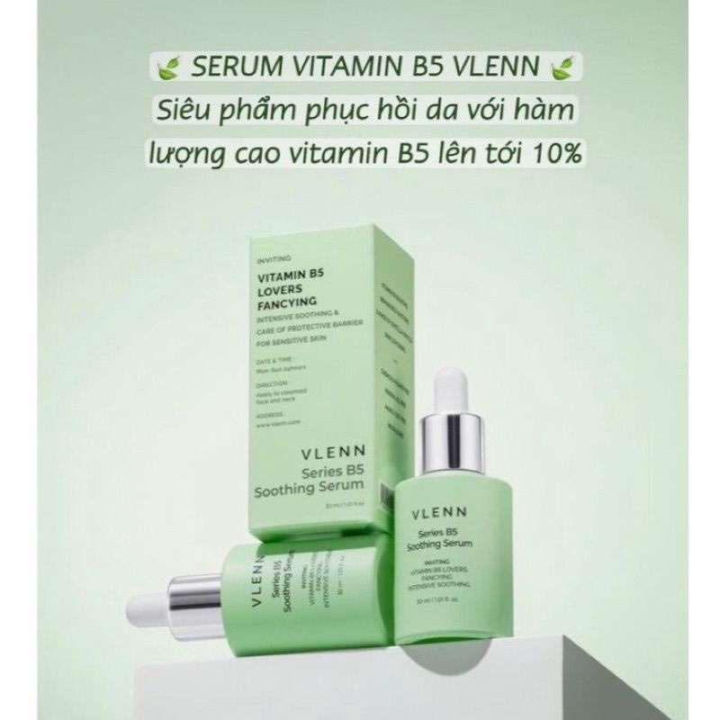 VLENN SERIES B5 SOOTHING SERUM 10% CẤP ẨM PHỤC HỒI DA