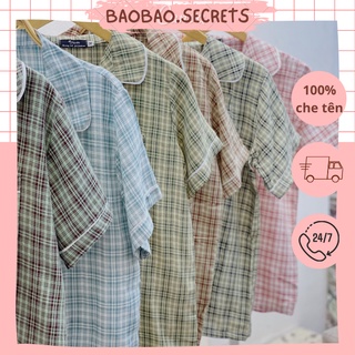 Bộ ngủ Pijama nữ mặc nhà dễ thương, bộ đồ ngủ pijama áo cộc quần cộc chất đũi mềm họa tiết cao cấp - nam nữ đều có size