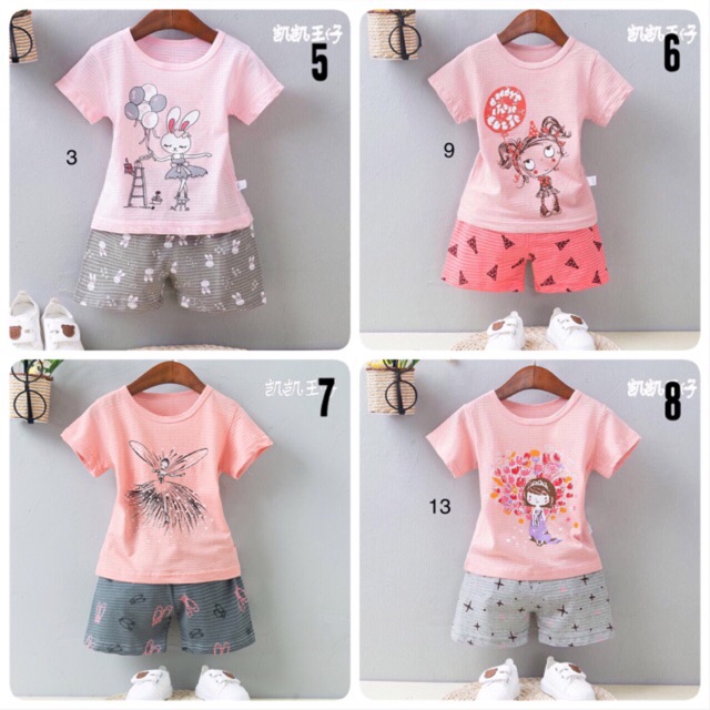 Bộ cotton tre KAIKAI sz Trung xuất Nhật in hình cute cho bé trai và bé gái