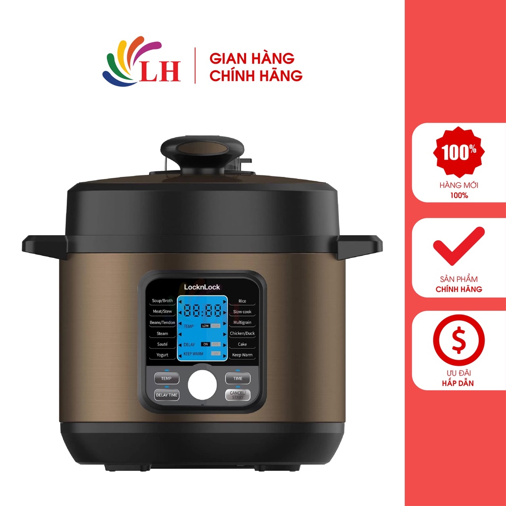 Nồi áp suất Lock&Lock 6 lít EJP676BLK - Hàng chính hãng