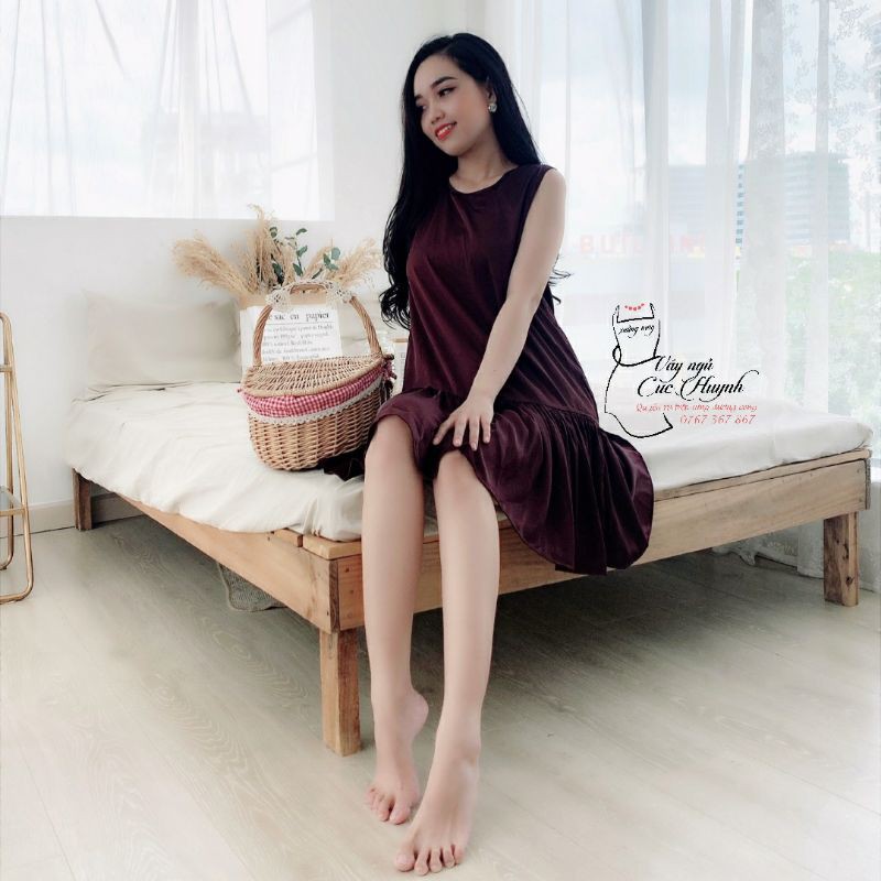 Váy ngủ 💖FREE SHIP💖 Váy ngủ sát nách dáng xòe tiểu thư dễ thương | BigBuy360 - bigbuy360.vn